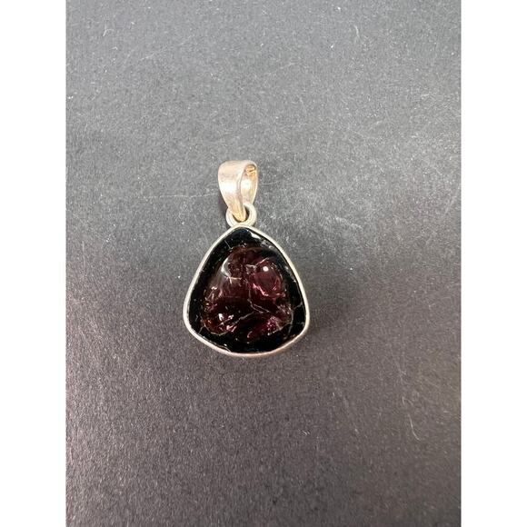 NEW Watermelon tourmaline slice sterling silver pendant 3.90 grams - Picture 10 of 11